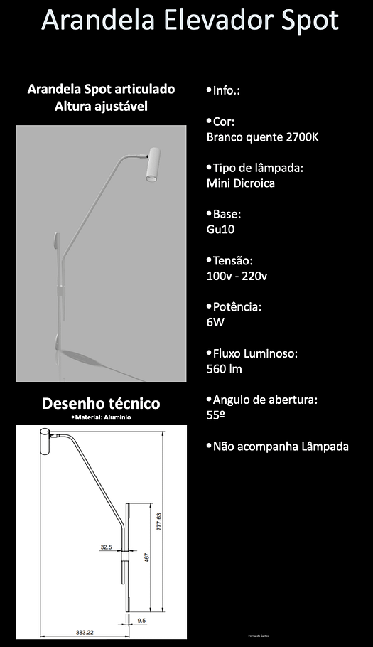 Arandela Tube Elevador Spot
